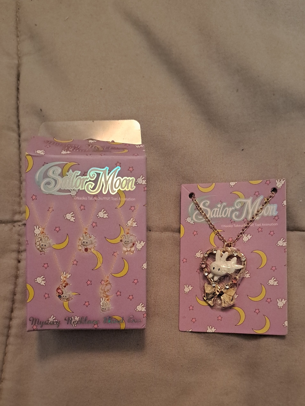 Sailor Moon Pink & Gold Bunny Pendant Necklace